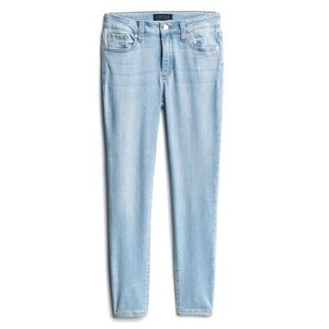 Yara Lightly distressed light wash skinny jeans